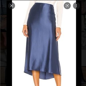 VINCE Blue Asymmetrical Silk Skirt Size 10